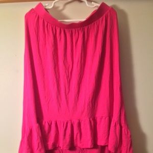 Girls Hot Pink High-Low Skirt